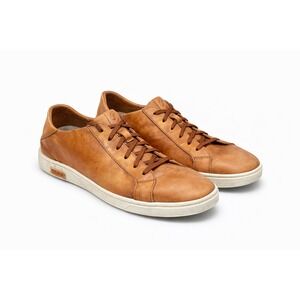 OluKai Pāhāhā Leather Sneakers Men's 10.5 Brown Casual Lace Up Shoes
